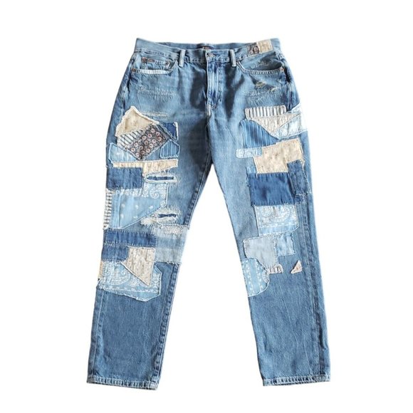 Polo Ralph Lauren Avery Patchwork Boyfriend Rope Dyed Women's Jeans Size 29 - Picture 3 of 12